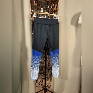 Unbranded Black White Blue speckled Leggings Waist 14.5-15